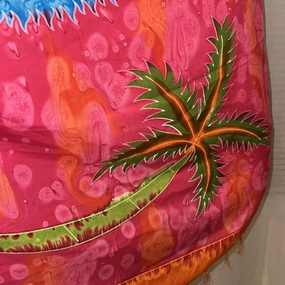 Cleopatra Neon Colored Pink Orange Blue Green White Tropical Beach Wrap Scarf - Picture 5 of 11